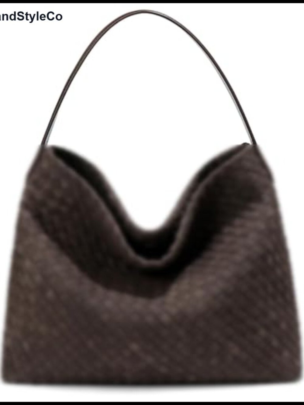 Woven Faux Suede Hobo Shoulder Bag Tote with Detachable Strap